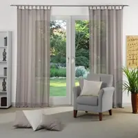 Wirth Vorhang "Sunday, 1 Stück, Schlaufen, halbtransparent, nach Maß, Jacquard" Gr. 5, braun, B:141cm H:255cm, Jacquard, Baumwolle, Polyester, Gardinen, Vorhang, nach Maß