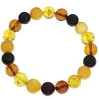 Ostsee-Schmuck Armband "Armband Kugel 10 mm Armband Kugel 10 mm", braun (weiß, neutral), Armbänder, Damen, 19cm, Bernstein, Armband