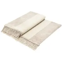Biederlack Sofaschoner "Cotton Cover Salt & Pepper", beige (natur), B:100cm L:200cm, Baumwolle, Polyacryl, Polyester, Sesselschoner, Sofaschoner, 100 x 200 cm (Breite x Länge) mit Fransen