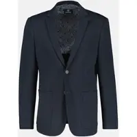 Lerros Jerseysakko "Jerseyblazer mit Strickoptik / in Kurzgröße bis 6XL", Herren, Gr. 64, blau (classic navy), 82% Polyester, 13% Viskose, 5% Elasthan, Sakkos Jerseysakko