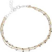 Firetti Armband "Schmuck Geschenk Silber 925 Armschmuck Armkette Fantasie tricolor", rosa (silberfarben, gelbgoldfarben, roségoldfarben), Armbänder, Damen, 21cm, Silber 925 (Sterlingsilber), Armband