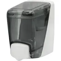 Jofel AZUR Seifenspender, abschließbar, Nachfüllbar, aus ABS-Kunststoff, Fassungsvermögen: 400 ml, Farbe: rauchglas-transparent / weiß