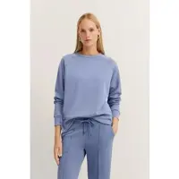 Bugatti Sweatshirt , Damen, Gr. XXL, blau (360, blau), 65% Modal, 30% Polyester, 5% Elasthan, unifarben, normal, Rundhals, Bündchen, Sweatshirts Sweatshirt, mit seitlichen Reißverschlüssen