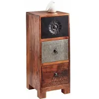 Otto Home Kommode "Mahar", bunt (braun, bunt), B:30cm H:70cm T:30cm, Sideboards, Kommode, Breite 30 cm mit Metallfronten