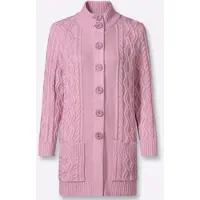 Inspirationen Strickjacke , Damen, Gr. 48, rosa (rosé), 50% Baumwolle, 50% Polyacryl, unifarben, Strickjacken Strickjacke