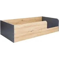 Arthur berndt Bodenbett 90x200 cm Kinderbett Alessio – modernes Kinderbett Anthrazit/Holzoptik