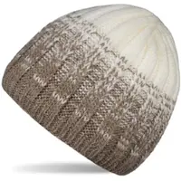 StyleBREAKER Strickmütze "Strickmütze Farbverlauf mit Thermo-Fleece", Herren, braun (braun, creme), 84% Polyacryl PAN. 9% Polyamid PA. 7% Polyester PES., Modisch, Mützen Strickmütze