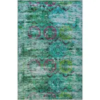 Wecon Home Teppich "Focus", bunt (blau), B:70cm H:6mm L:120cm, Baumwolle, Teppiche, Teppich, Vintage, Baumwolle, Kurzflor, Wohnzimmer, Schlafzimmer, pflegeleicht