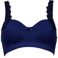 Elbrina Bügelloser BH , Damen, Gr. 100, Cup D, blau (dunkelblau), Obermaterial: 95% Baumwolle, 5% Elasthan, BHs Bügelloser BH