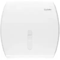 CWS Hygiene Deutschland GmbH & Co. KG CWS Clear plus Jumbo Toilettenpapierspender weiß, abschließbar, Abschließbarer Toilettenpapierspender für große Rollen, Farbe: weiß