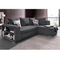 Collection Ab "John L-Form, B: 226 cm, Schlaffunktion & Bettkasten" Regalelement & 2 Zierkissen, Couch optional mit Federkern