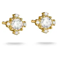 Thomas Sabo Paar Ohrstecker "Zirkonia Ohrstecker gelbgoldfarben", gelbgoldfarben, kristallweiß, kristallweiß, Ohrringe, Damen, Metall, Paar Ohrstecker, mit Zirkonia (synth.)