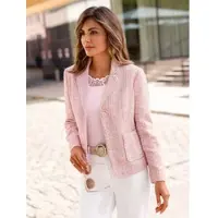 Witt Blusenblazer "Bouclé-Blazer Bouclé-Blazer mit Futter", Damen, Gr. 44, bunt (hellrosé, gemustert), Bouclé, , Elegant, Blazer Blusenblazer