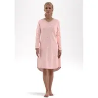 Tom Tailor Nachthemd , Damen, Gr. 42, N-Gr, rosa (rot, light, dots), Obermaterial: 100% Baumwolle, Kleider Nachthemd