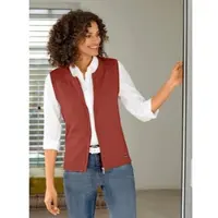 Casual Looks Strickweste , Damen, Gr. 42, rot (rostrot), 50% Baumwolle, 50% Polyacryl, unifarben, Westen Strickweste