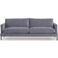 Andas 3-Sitzer "Welland", grau, B:229cm H:84cm T:101cm, Samtvelours (100% Polyester);Luxus-Microfaser (100% Polyester), Sofas, 3-Sitzer, in Knautsch-Optik mit Metallfüßen