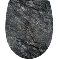 ADOB WC-Sitz "Schiefer", grau (schiefer, weiß), B:36cm L:45,5cm, Thermoplast, WC-Sitze, WC-Sitz, mit Absenkautomatik, zur Reinigung abnehmbar