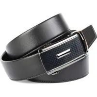Anthoni Crown Ledergürtel , Herren, Gr. 110, schwarz, Leder, unifarben, Gürtel Ledergürtel, Eleganter Gürtel in Hirschprägung und einzigartiger Schließtechnik