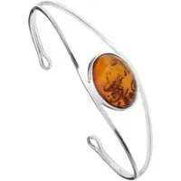 Ostsee-Schmuck Armspange "- Clarissa - Silber 925/000 - Bernstein" Gr. 19, silber (silber 925, silberfarben, weiß), Armbänder, Damen, Silber 925 (Sterlingsilber), Armspange