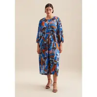 Seidensticker Blusenkleid "Schwarze Rose" 3/4 Rundhals Floral