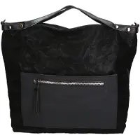 Gave Lux Damenhandtasche aus Kunstleder, schwarz, mit zentralem Reißverschluss und zwei Tragegriffen