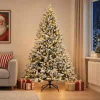 Syfax Künstlicher klappbarer Weihnachtsbaum 180 cm 300 LEDs