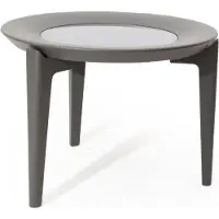 AEA Grauer Beistelltisch Wohnzimmer Luxus Kaffeetisch Ovaler Ablagetisch