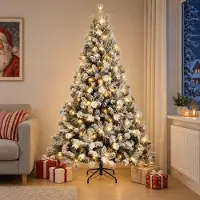Syfax Künstlicher klappbarer Weihnachtsbaum 240 cm 300 LEDs