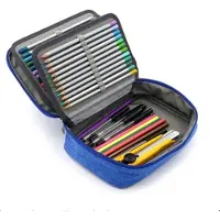 Merkloos Omgoods - Stiftetui mit großer Kapazität - Tragbares Etui - Stifthalter - Robustes Material - Schleifbar - Abmessungen: 23 x 16,5 x 6,5 cm