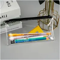 Markenlos 3 Stück transparente Federmäppchen aus PVC mit Reißverschluss für Schule, Prüfungen, Büro, Zuhause und Reisen