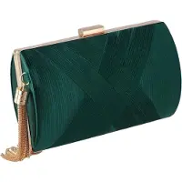 Merkloos Clutch Elegante: Seidenartige Abendtasche – Handtasche für besondere Anlässe – Kann als Schultertasche oder Umhängetasche getragen werden – s Accessoire – Abnehmbare goldene Kette