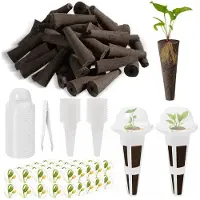 Merkloos Solidchoice – 146-teiliges Hydroponik-Anbauset – Komplettes hydroponisches System mit Anzuchtschwämmen und Etiketten für den Indoor-Anbau
