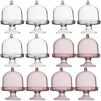 Merkloos Kuchenständer, transparent - 12 Stück - Tortenplatte - Cupcake-Halter - Süßigkeitenpräsentierer - Wiederverwendbar - Leicht zu reinigen - Tischdekoration