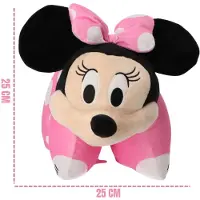 Colorbaby Minnie Mouse 2-in-1 Kuschelkissen – Plüschtier & Zierkissen, rosa mit Punkten und Schleife, weich & tragbar, für Kinderzimmer