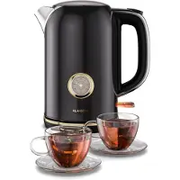 Klarstein Victoria Wasserkocher 1,7 L – Retro-Wasserkocher 2200 W, Vintage-Design, herausnehmbarer Kalkfilter, 360-Grad-Basis, automatische Abschaltung