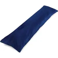 Unyqoos Seitenschläferkissen 145 x 40 cm – Körperkissen mit Samtbezug, Polyester-Füllung, Dunkelblau, Komfortkissen für Erwachsene