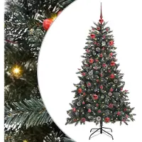 vidaXL Künstlicher Weihnachtsbaum Grün 150 cm PVC, Plastik und Stahl