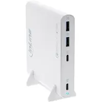 InLine USB Netzteil, GaN Ladegerät, 4-Port, 2x USB-C + 2x USB-A, 120W, weiß, Drinnen, AC, 20 V, Weiß