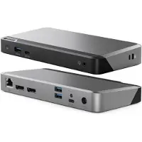 Alogic DUPRMX2-100, Kabelgebunden, USB 3.2 Gen 1 (3.1 Gen 1) Type-C, 135 W, 3,5 mm, 1000 Mbit/s, Grau, Schwarz