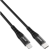 InLine USB-C Lightning Kabel, für iPad, iPhone, iPod, schwarz/Alu, 2m MFi-zerti, 2 m, Lightning, USB C, Stecker, Stecker, Schwarz
