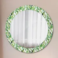 Coloray Spiegel - Mirror zum Wandspiegel Schlafzimmer – Schminkspiegel- Fischgrätenmuster- Ø70cm