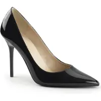 Pleaser CLASSIQUE-20 Damen Pumps von , Schwarz Lack , EU 46, US 16