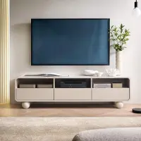 Ravio TV-Board ORION RTV3SZ 160cm in der Farbe Cashmere mit Abgerundeten Kanten auf Kugelfüßen Lowboard