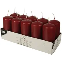 Papstar Stumpenkerzen, 40 mm, bordeaux, 10er Pack Durchmesser: 40 mm, Höhe: 90 mm, Brenndauer: ca. 9 Stunden