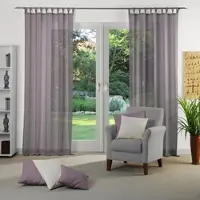 Wirth Vorhang "Sunday, 1 Stück, Schlaufen, halbtransparent, nach Maß, Jacquard" Gr. 2, lila, B:141cm H:175cm, Jacquard, Baumwolle, Polyester, Gardinen, Vorhang, nach Maß