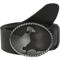 Rettungsring Gürtel Ledergürtel RETTUNGSRING GÜRTEL, Damen, Gr. 90, schwarz, Leder, unifarben, Gürtel Ledergürtel, Schließe »Burg auf Fehmarn Schwarz Satiniert mit Swarovski-Kristall
