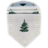Texpot Tischwäsche mit Stickerei Tannenbaum mit Polyester 40 x 140 cm - ecru