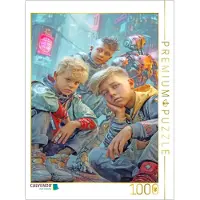 CALVENDO Puzzle : Eine Cyberpunk-Welt in Neonfarben | 1000 Teile, fertige Größe: 64 x 48 cm | Ein Puzzlespiel mit einem Foto, das stundenlangen Spaß bietet