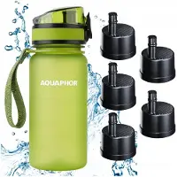 AQUAPHOR CITY Filterflasche 350ml Grün Set mit 5 Filterkartuschen