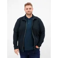 Lerros Sweatjacke "Sportive Sweatjacke aus Baumwollmix, große Größen", Herren, Gr. 3XL, schwarz (classic navy), 90% Baumwolle, 10% Polyester, Sweatjacken Sweatjacke